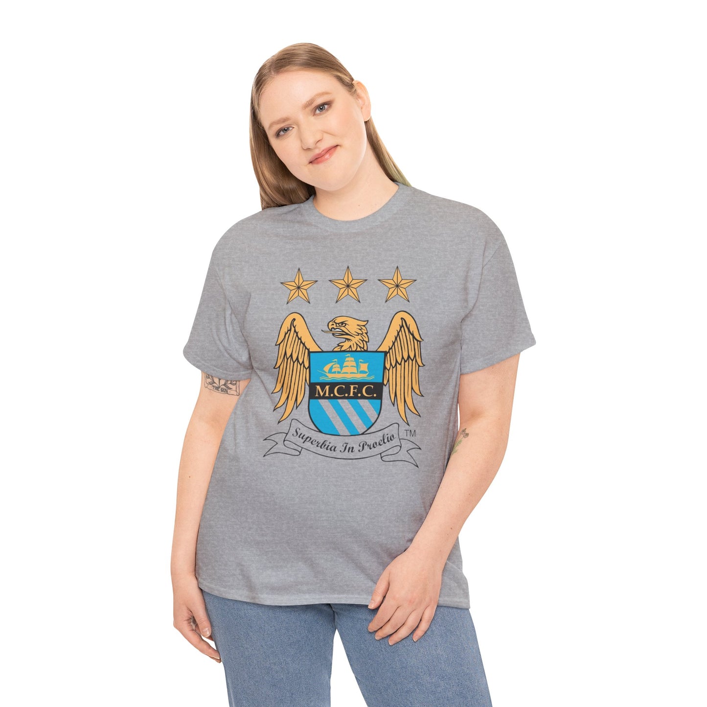 Manchester City Retro Club Crest T‑Shirt — MCFC Vintage Style Club Emblem Tee