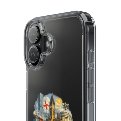 Manchester Landmark Clear Phone Case — Cityscape Collage Design