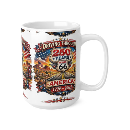 Route 66 250 Years America Mug – 1776-2026 Commemorative Ceramic Coffee Cup (11oz/15oz)