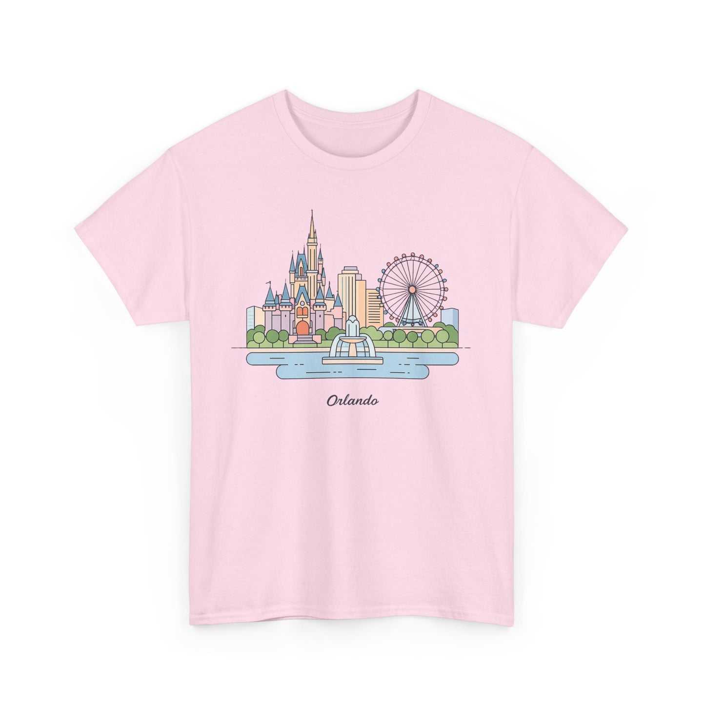 Orlando Skyline T-Shirt — Cute Cityscape Graphic Tee with 'Orlando' Text