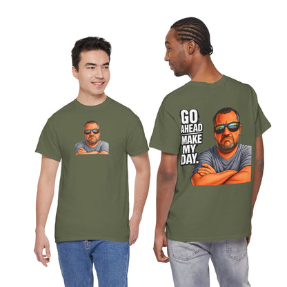 Go Ahead Make My Day T-Shirt — Sunglasses Guy Graphic Tee