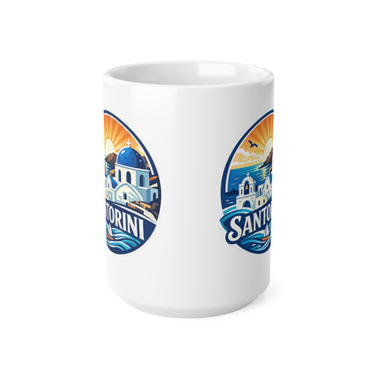 Santorini Ceramic Coffee Mug — Greece Travel Souvenir 11oz/15oz