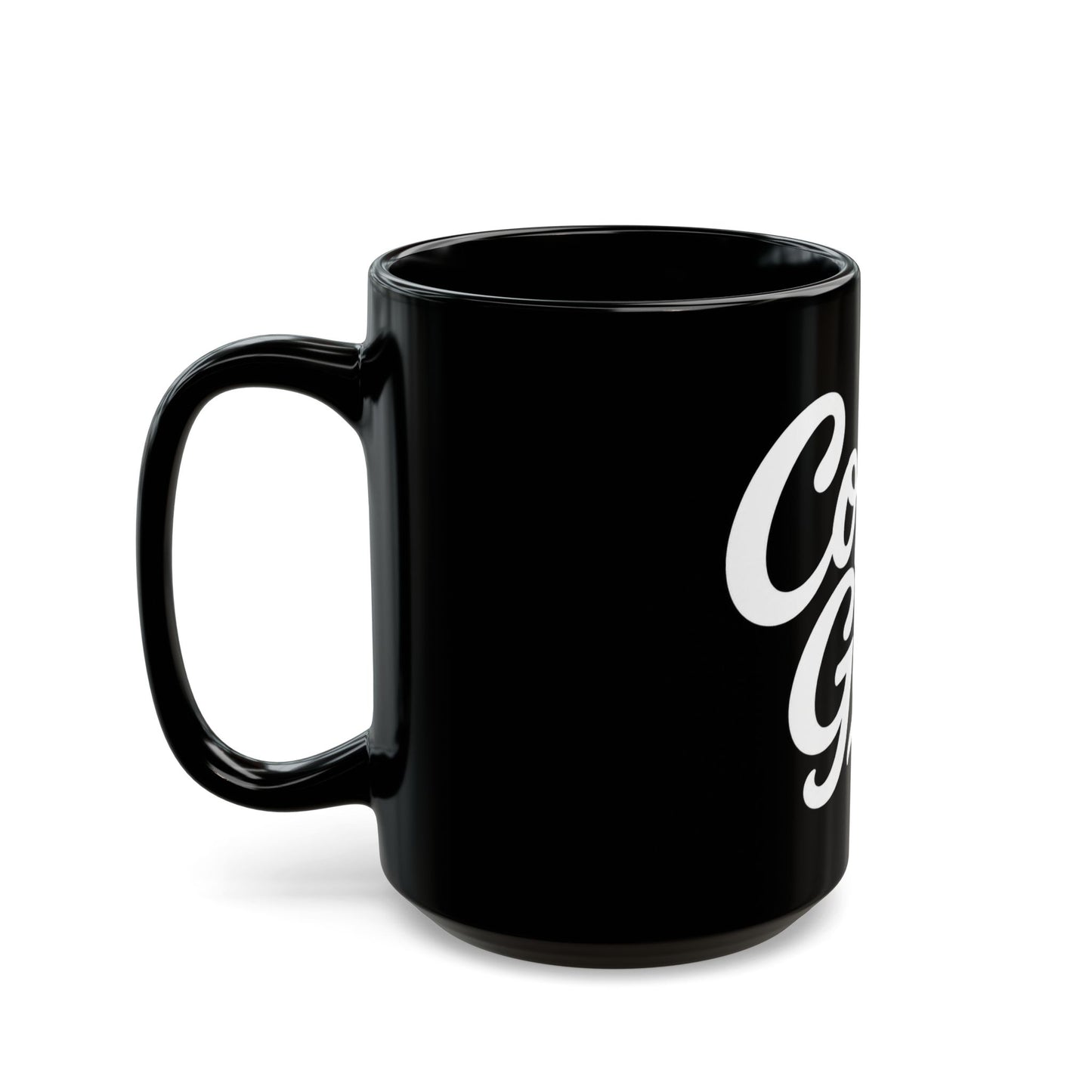 Coffee Guy Mug — Black Ceramic Coffee Cup for Men, Bold Retro Script Design (11oz & 15oz)