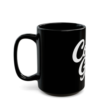 Coffee Guy Mug — Black Ceramic Coffee Cup for Men, Bold Retro Script Design (11oz & 15oz)