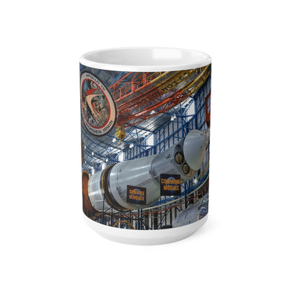 Space Shuttle Exhibit Ceramic Mug — NASA Apollo Patch Gallery Coffee Cup (11oz & 15oz)