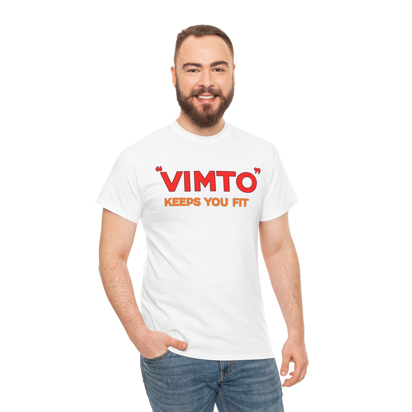 VIMTO "Keeps You Fit" Graphic Tee — Retro Beverage Logo T-Shirt