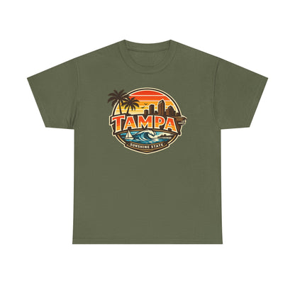 Tampa Retro Sunset T-Shirt – Vintage Palm Beach Skyline Tee