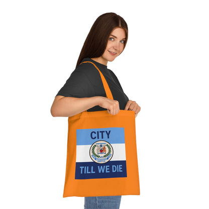 City Till We Die Cotton Tote - Football Fan Flag Tote Bag