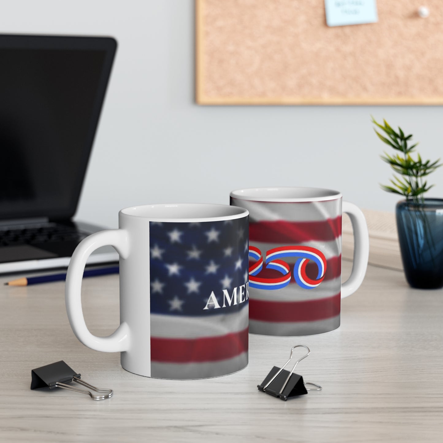America 2024 Flag Coffee Mug — Patriotic 11oz & 15oz Ceramic Cup