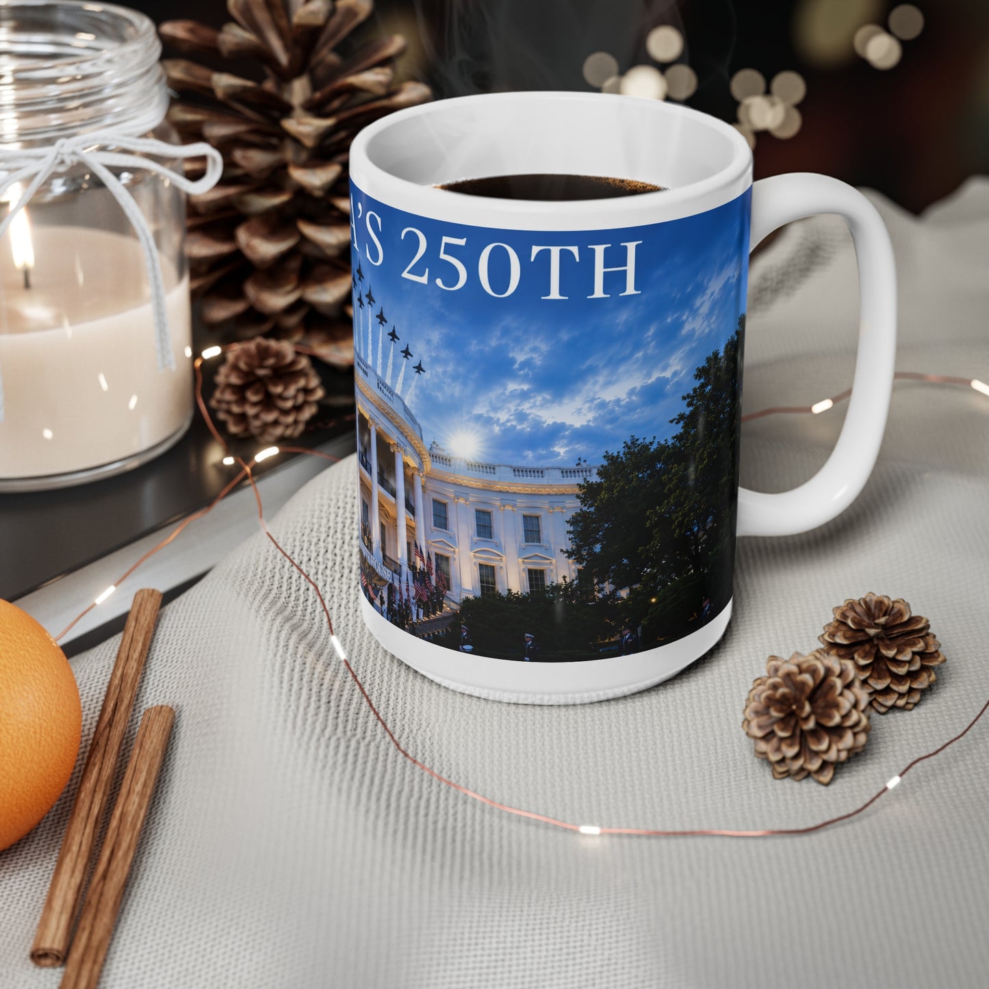 America's 250th White House Ceramic Coffee Mug – 11oz & 15oz
