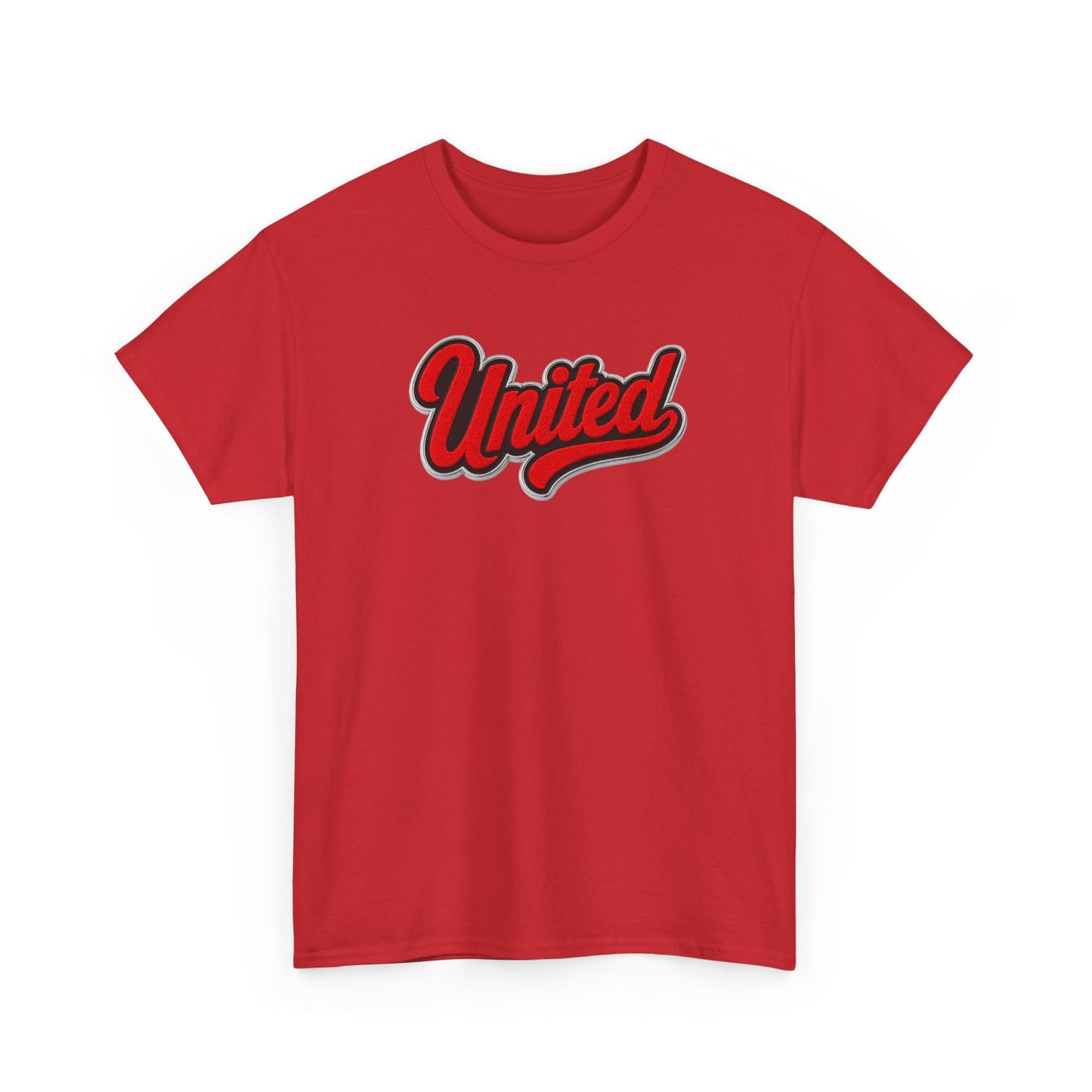 United Retro Script Tee — Vintage Red Logo T‑Shirt