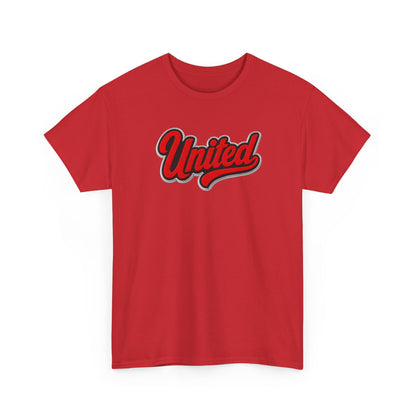 United Retro Script Tee — Vintage Red Logo T‑Shirt