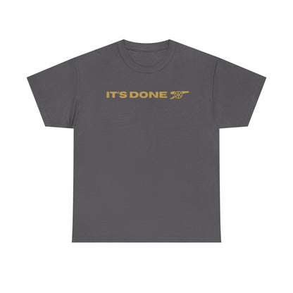 It's Done Arsenal Champions T-Shirt – Minimalist Gold Script Tee