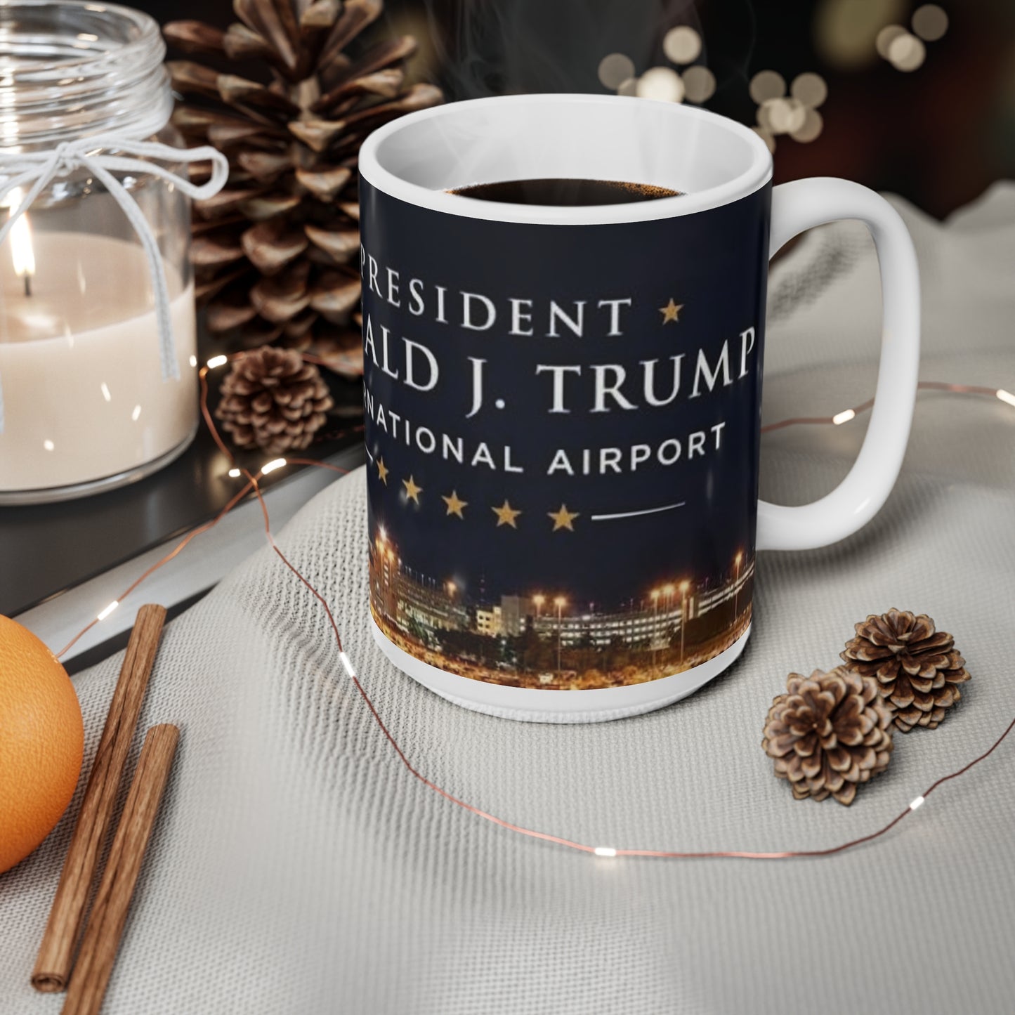 Donald J Trump International Airport Ceramic Coffee Mug — 11oz & 15oz