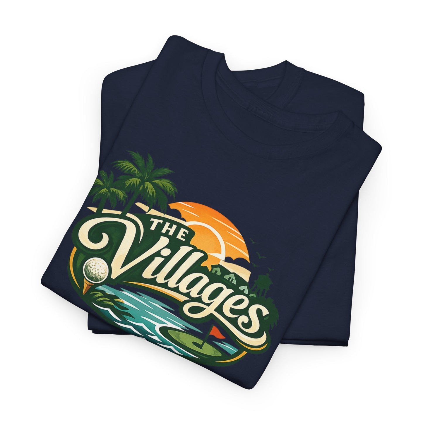 The Villages of Florida Sunset Logo Tee - Florida Palm Beach Retro T-Shirt