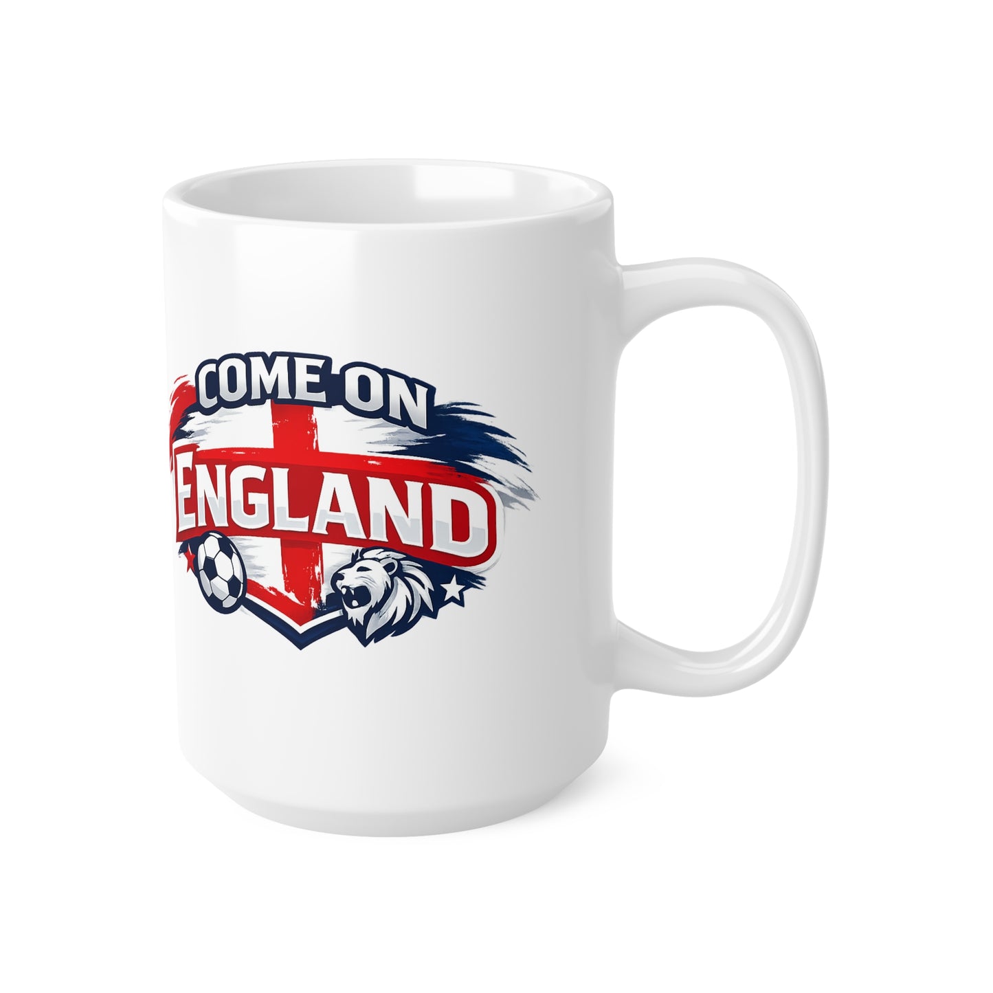 Come On England Soccer Fan Mug — 11oz & 15oz Ceramic Football Supporter Cup