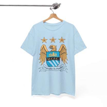 Manchester City Retro Club Crest T‑Shirt — MCFC Vintage Style Club Emblem Tee