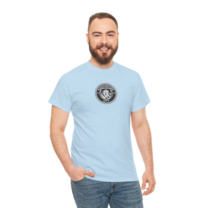 Man City Unofficial T-Shirt — Vintage Crest Logo Tee (Small Chest Emblem)