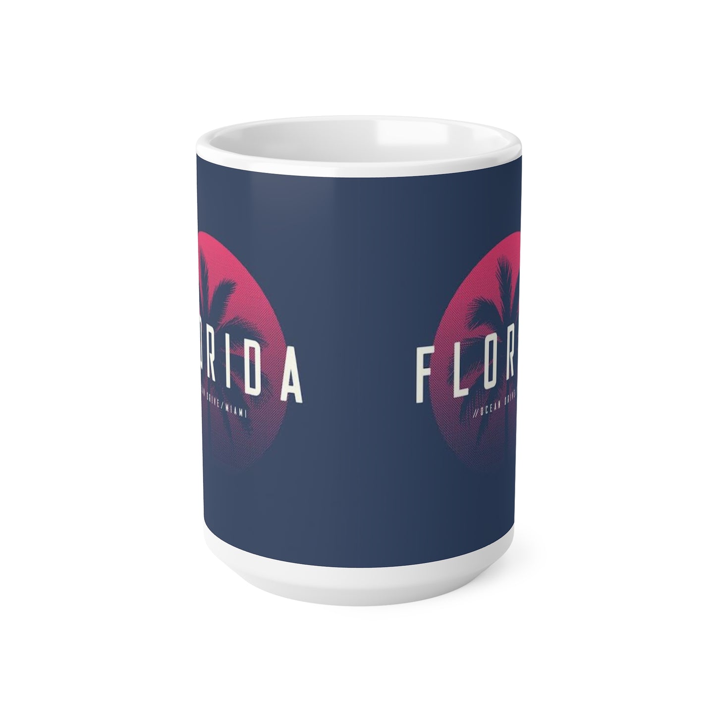 Florida Sunset Palm Coffee Mug – Retro Neon Palm Trees, 11oz & 15oz Ceramic