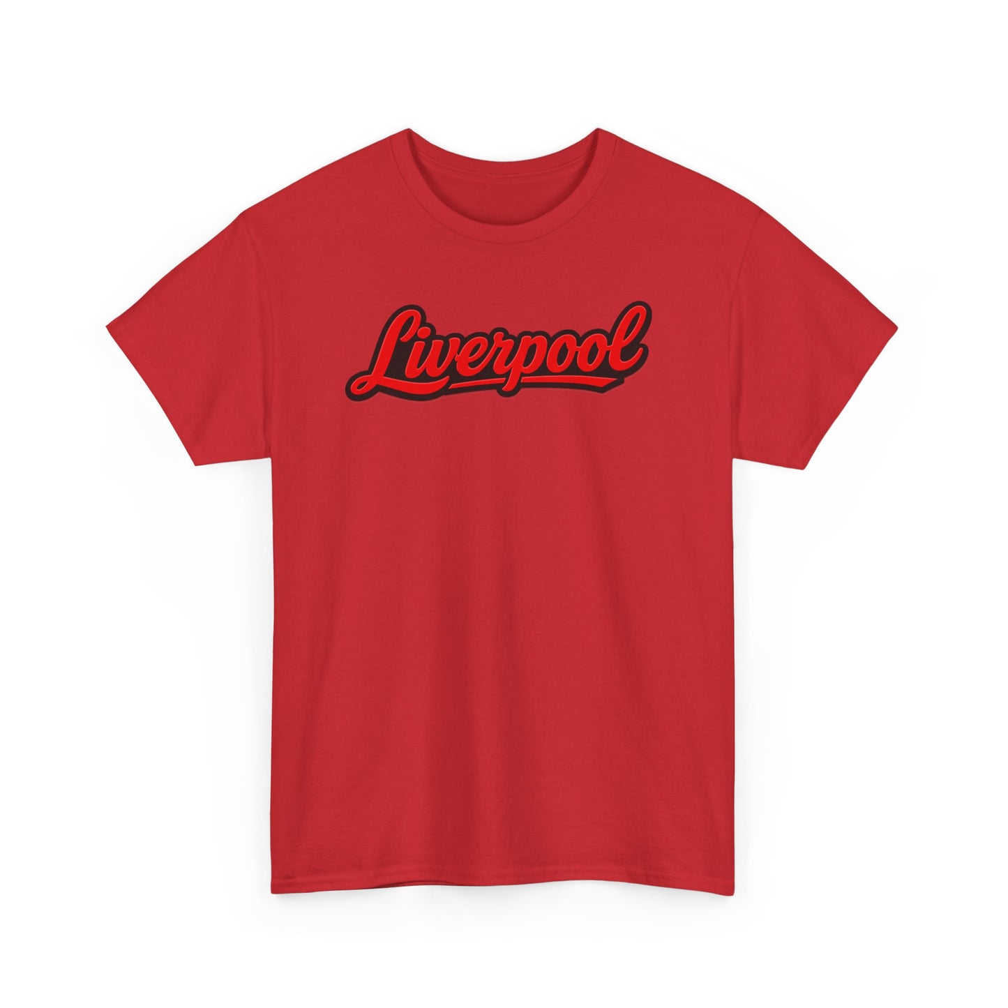 Liverpool Script T-Shirt — Retro Red Script Football Fan Tee