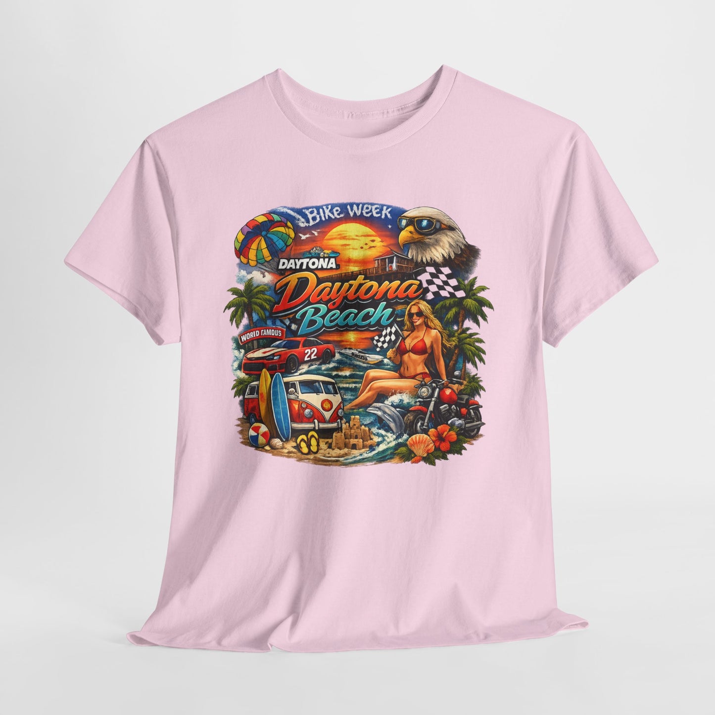 Daytona Beach Vintage Surf T-Shirt — Retro Sunset Palm Beach Tee