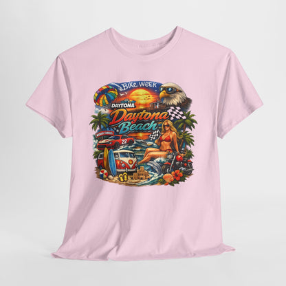 Daytona Beach Vintage Surf T-Shirt — Retro Sunset Palm Beach Tee