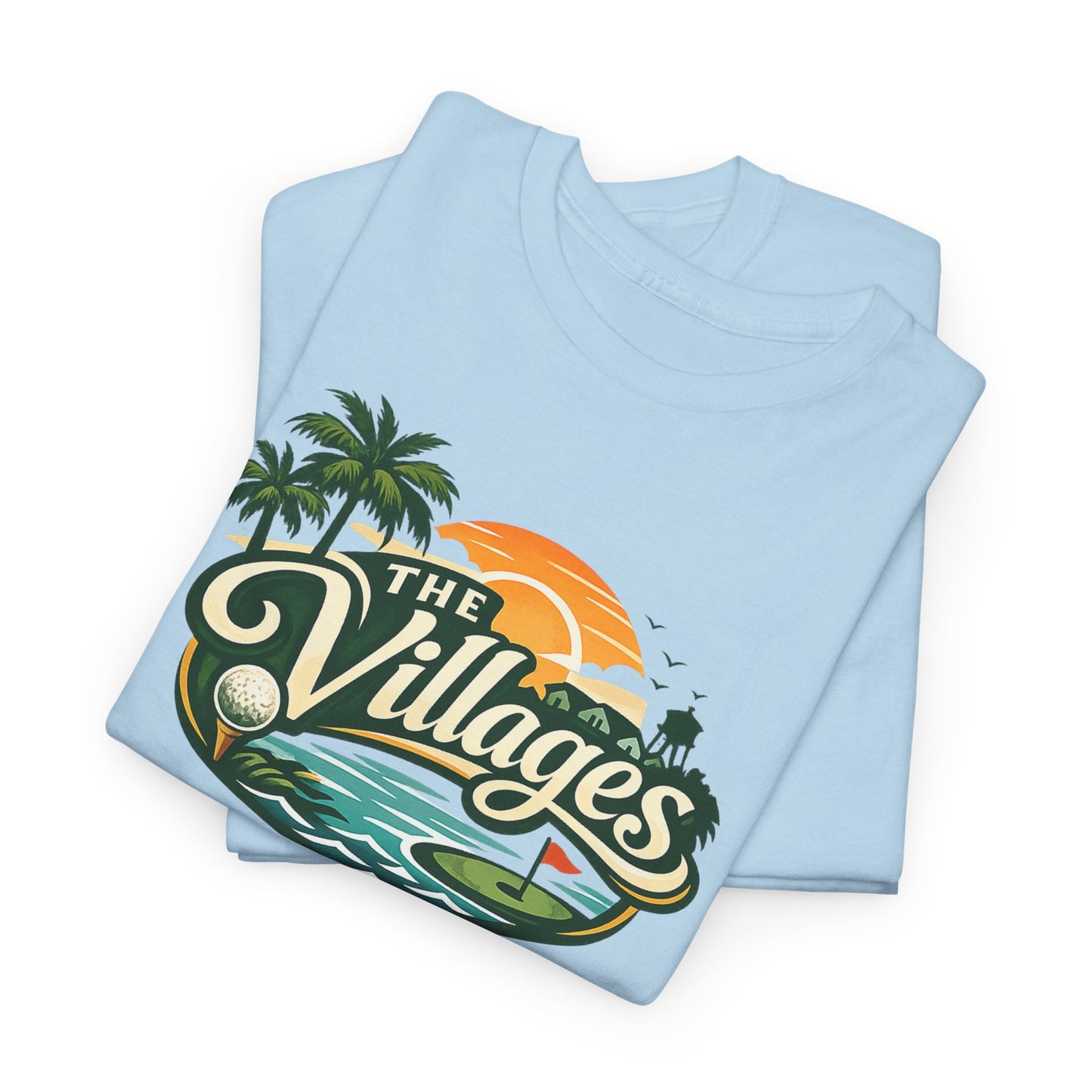 The Villages of Florida Sunset Logo Tee - Florida Palm Beach Retro T-Shirt