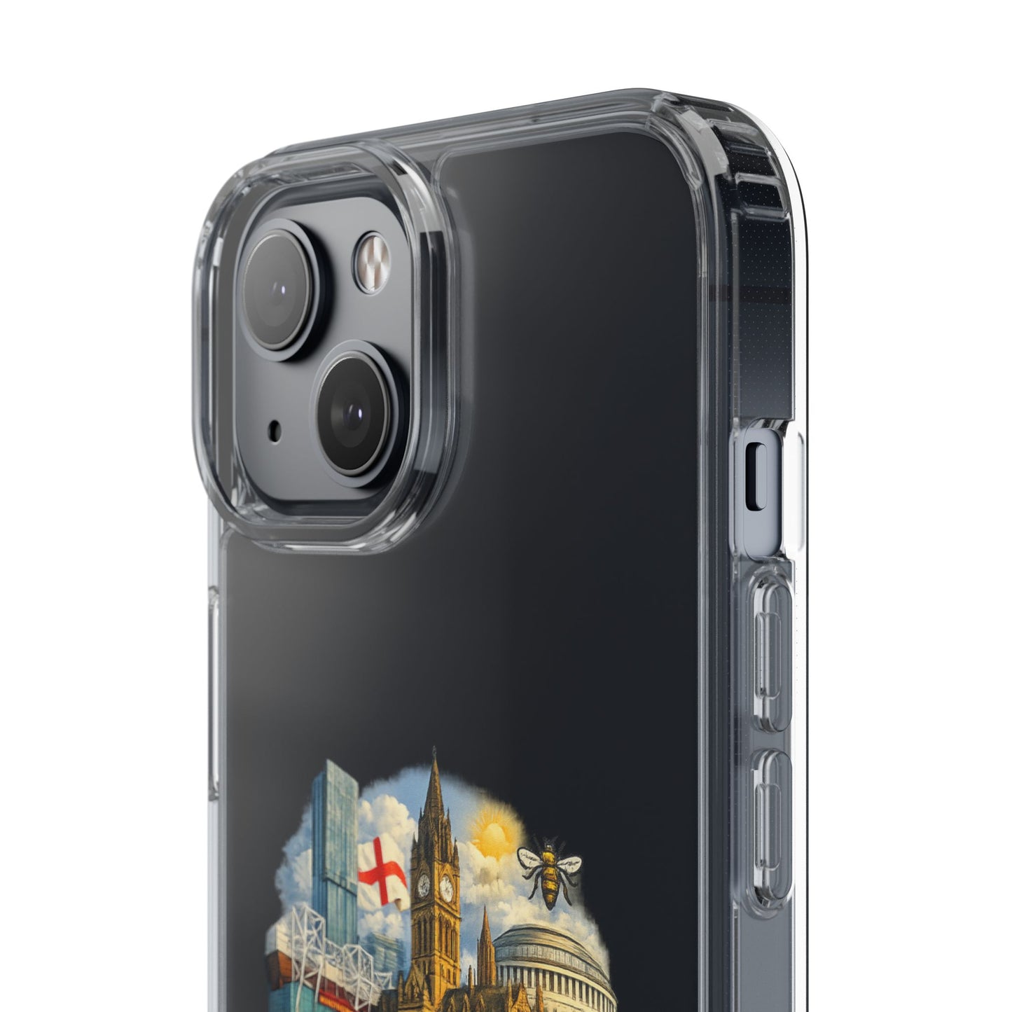 Manchester Landmark Clear Phone Case — Cityscape Collage Design