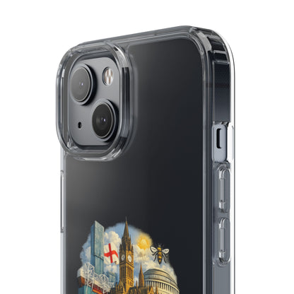 Manchester Landmark Clear Phone Case — Cityscape Collage Design