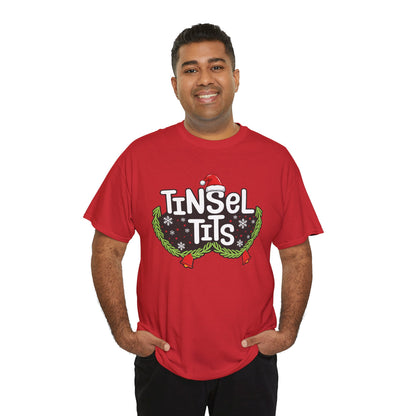 T-Shirt — "Tinsel Tits" Funny Christmas Wreath Holiday Tee
