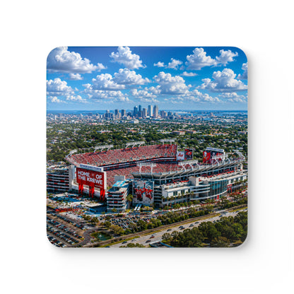 Tampa Bay Raymond James Stadium Cork Coaster Set — Aerial Stadium Photo Drink Coasters (Set of 4)