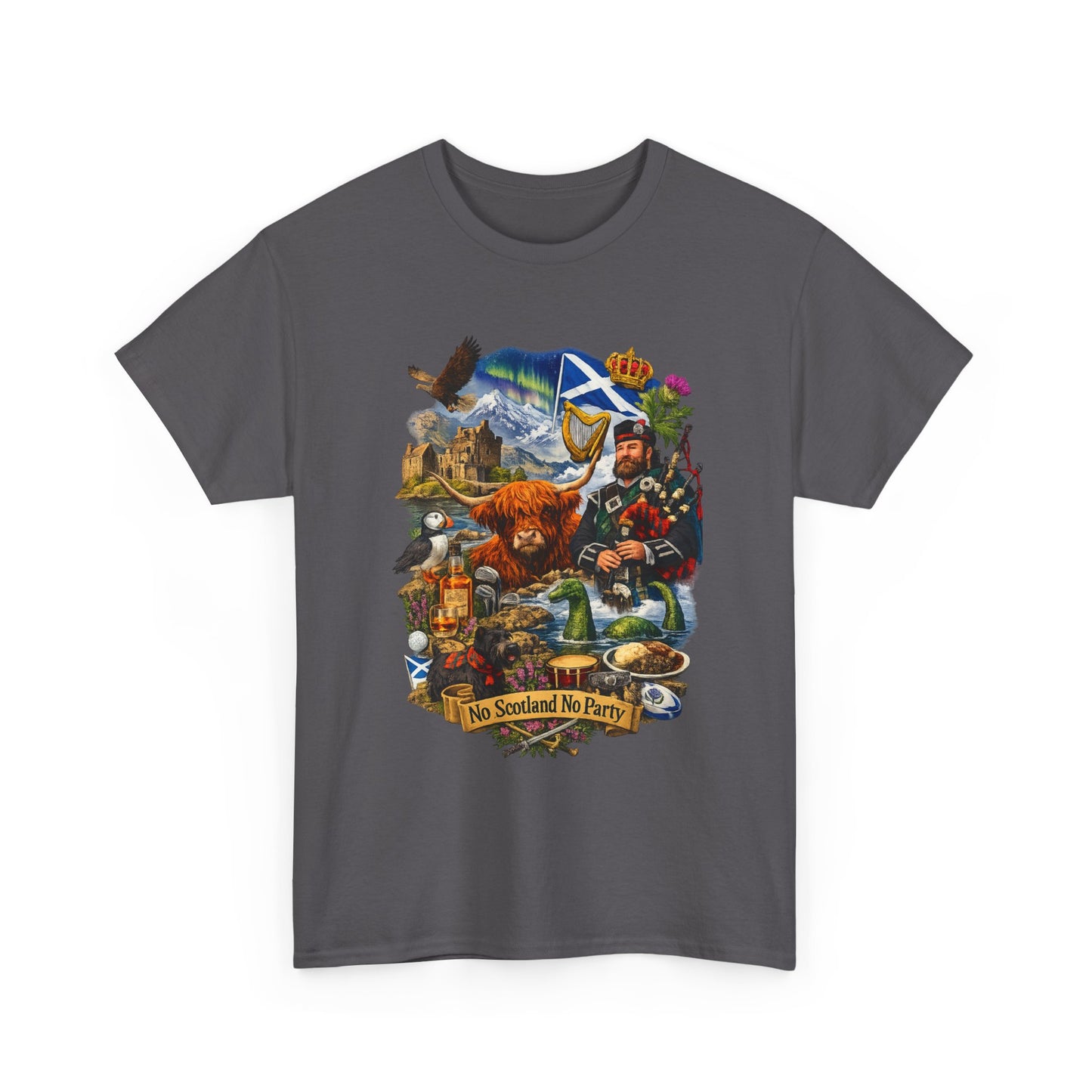 Scotland Collage T-Shirt — "No Scotland No Party" Scottish Heritage Tee