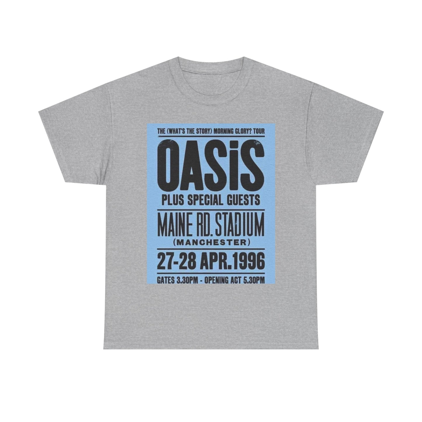 Oasis 1996 Maine Road Tour Poster T‑Shirt — Maine Rd. Stadium Concert Tee