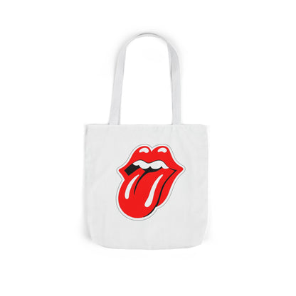 Rock & Roll Tongue Canvas Tote Bag — Retro Lip Graphic