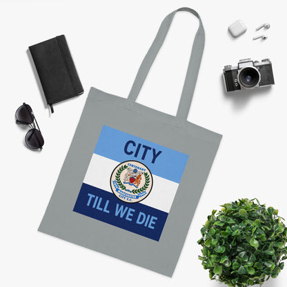 City Till We Die Cotton Tote - Football Fan Flag Tote Bag