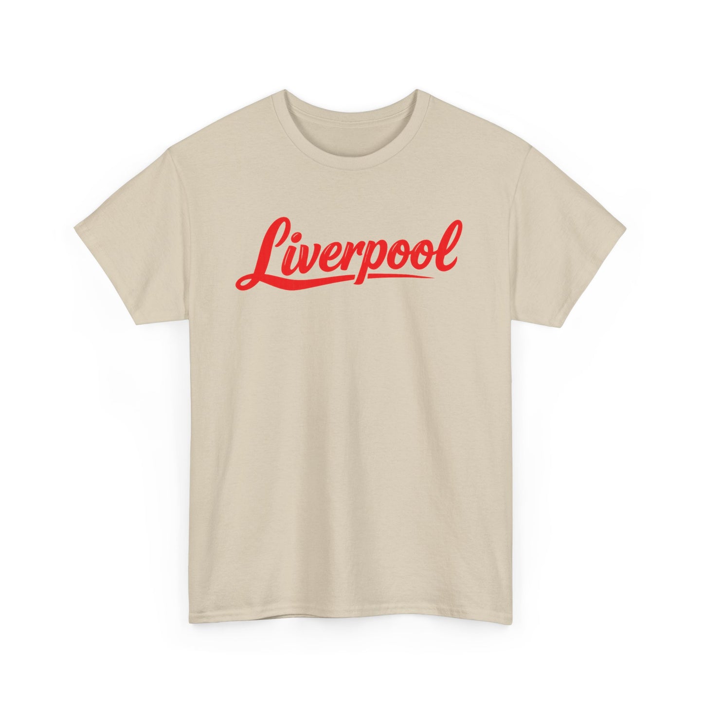 Liverpool Script T-Shirt — Retro Red Logo Tee for Fans