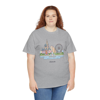 Orlando Skyline T-Shirt — Cute Cityscape Graphic Tee with 'Orlando' Text