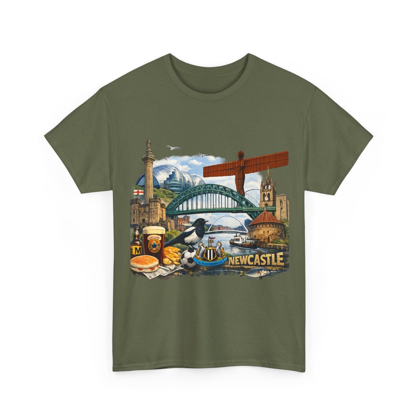 Newcastle Upon Tyne Landmark Tee — Vintage Cityscape T-Shirt