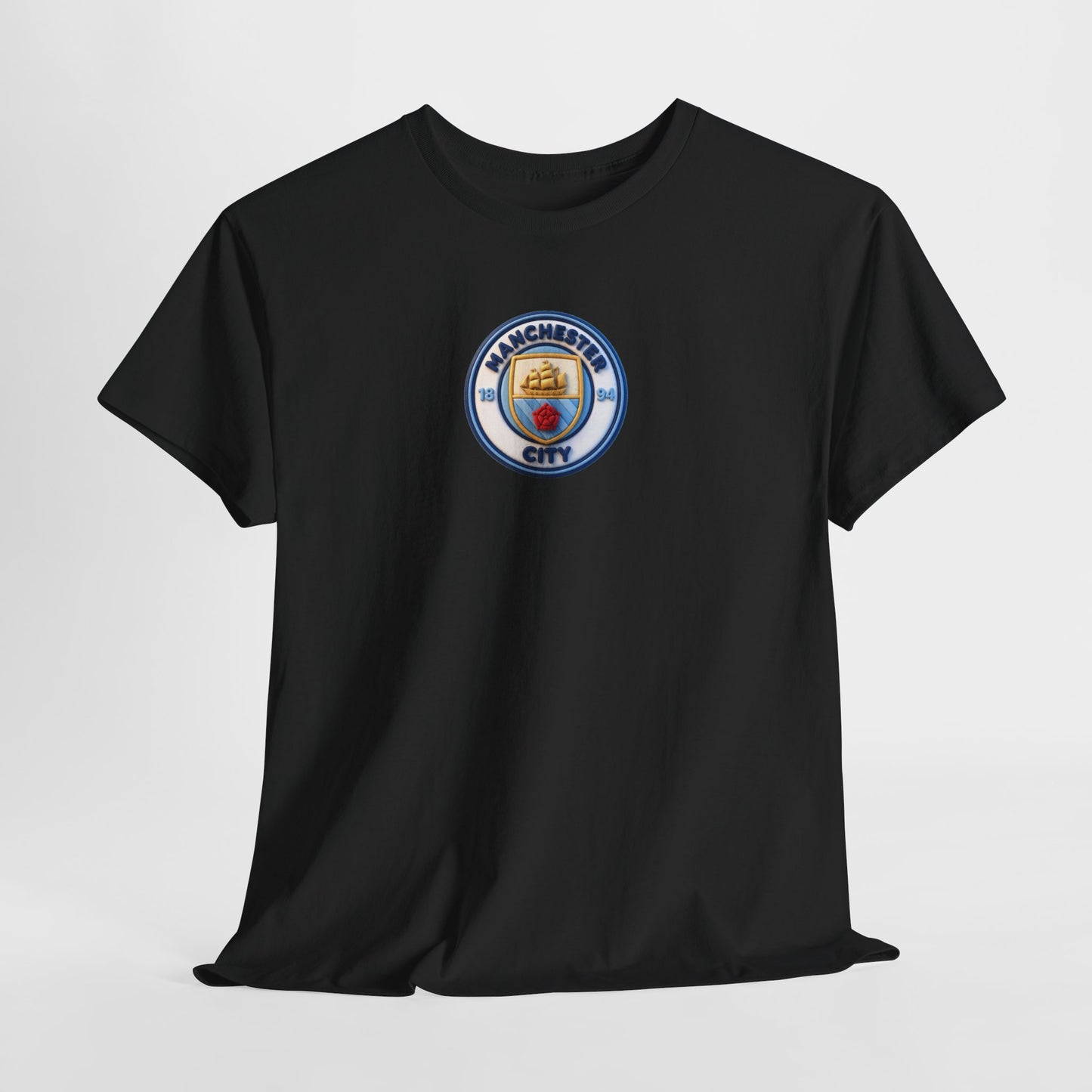 Manchester City Crest Unofficial 3D T-Shirt — Minimal Soccer Logo Tee