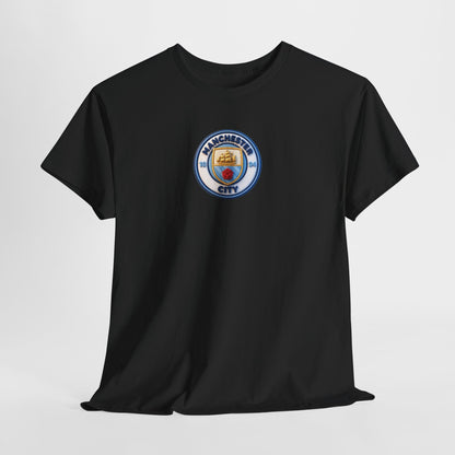 Manchester City Crest Unofficial 3D T-Shirt — Minimal Soccer Logo Tee