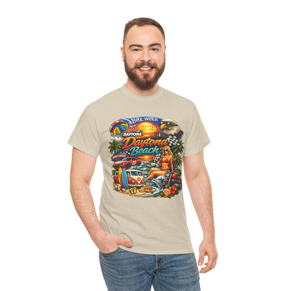 Daytona Beach Vintage Surf T-Shirt — Retro Sunset Palm Beach Tee