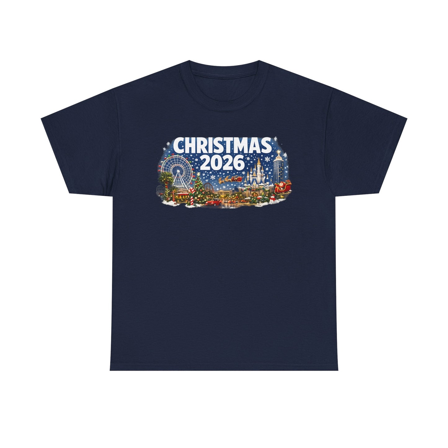 Christmas 2026 Holiday Tee — Festive Winter Village Graphic T-Shirt