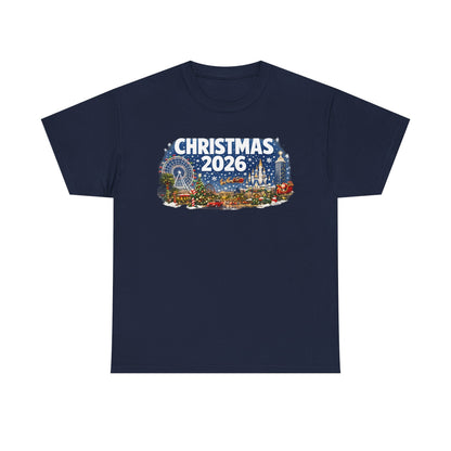 Christmas 2026 Holiday Tee — Festive Winter Village Graphic T-Shirt