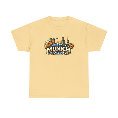 Munich Souvenir T‑Shirt — Oktoberfest Beer & Pretzel Graphic Tee
