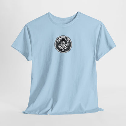 Man City Unofficial T-Shirt — Vintage Crest Logo Tee (Small Chest Emblem)
