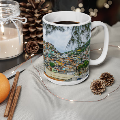 Favela Cityscape Coffee Mug — Tropical Rio Panorama Ceramic Mug (11oz, 15oz)