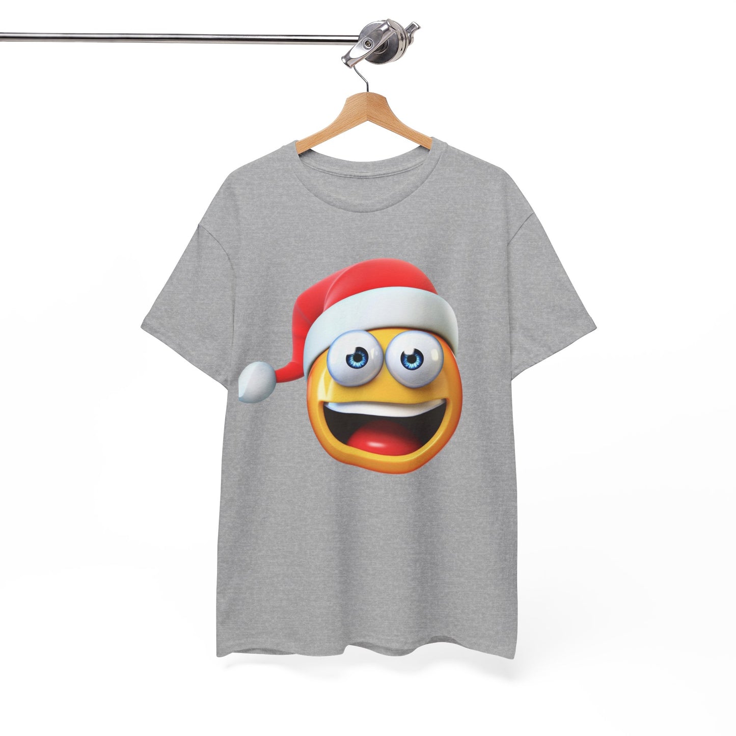 Christmas Emoji T-Shirt — Santa Hat Smiley Holiday Tee