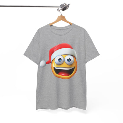 Christmas Emoji T-Shirt — Santa Hat Smiley Holiday Tee