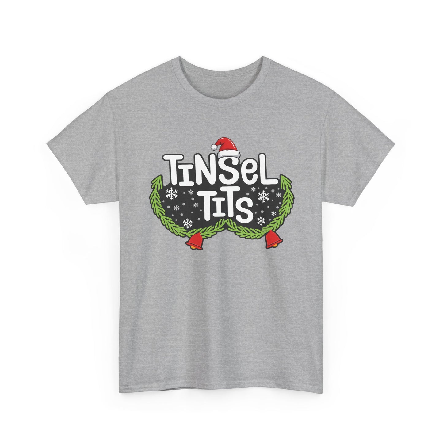 T-Shirt — "Tinsel Tits" Funny Christmas Wreath Holiday Tee