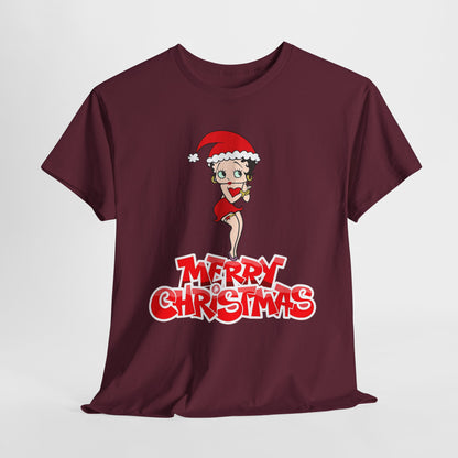 Christmas Betty Boop Tee - 'Merry Christmas' Holiday Graphic Shirt